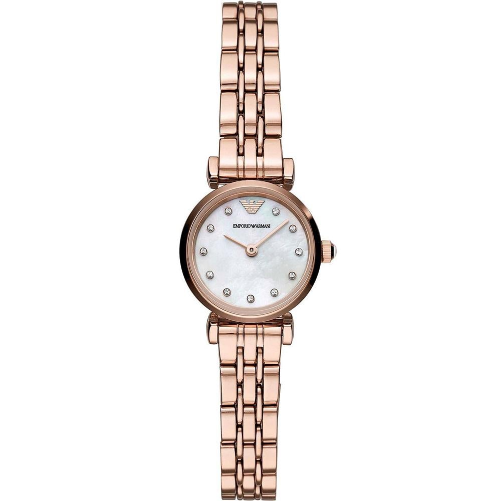 Emporio Armani Ladies Gianni T-Bar Rose Gold Watch - AR11203